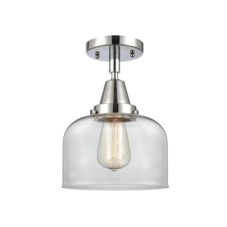 A large image of the Innovations Lighting 447-1C-10-8 Bell Semi-Flush Polished Chrome / Clear