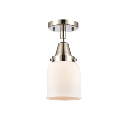 A large image of the Innovations Lighting 447-1C-10-5 Bell Semi-Flush Polished Nickel / Matte White