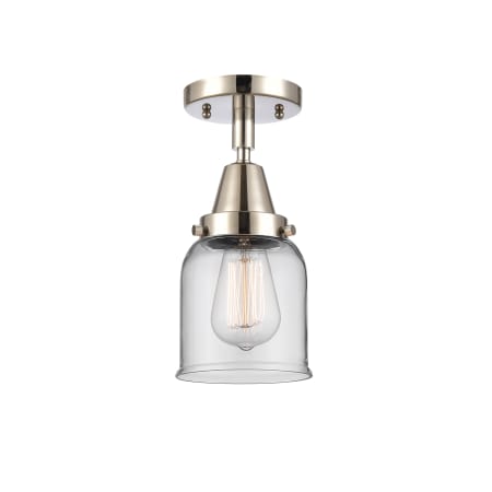A large image of the Innovations Lighting 447-1C-10-5 Bell Semi-Flush Polished Nickel / Clear