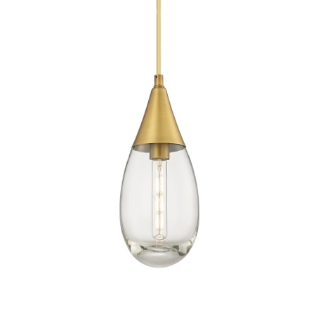 A large image of the Innovations Lighting 450-1P-15-6 Malone Pendant Brushed Brass / Clear