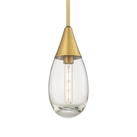 A large image of the Innovations Lighting 450-1S-15-6 Malone Pendant Brushed Brass / Clear