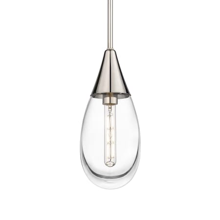 A large image of the Innovations Lighting 450-1S-15-6 Malone Pendant Polished Nickel / Clear