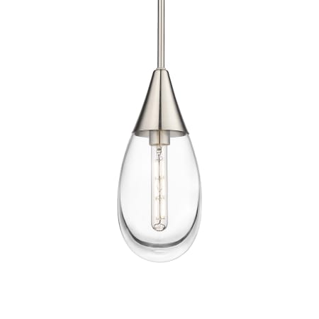 A large image of the Innovations Lighting 450-1S-15-6 Malone Pendant Satin Nickel / Clear