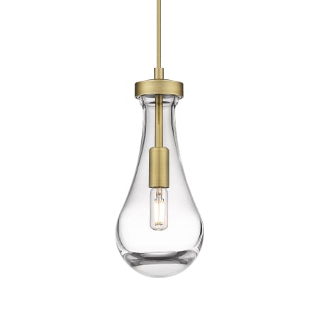 A large image of the Innovations Lighting 451-1P-12-5 Owego Pendant Brushed Brass / Clear