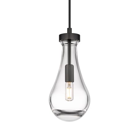 A large image of the Innovations Lighting 451-1P-12-5 Owego Pendant Matte Black / Clear
