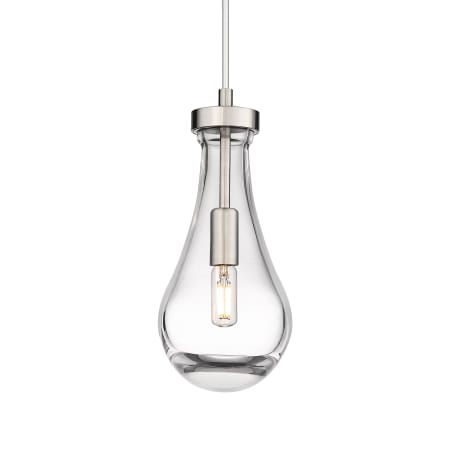 A large image of the Innovations Lighting 451-1P-12-5 Owego Pendant Satin Nickel / Clear