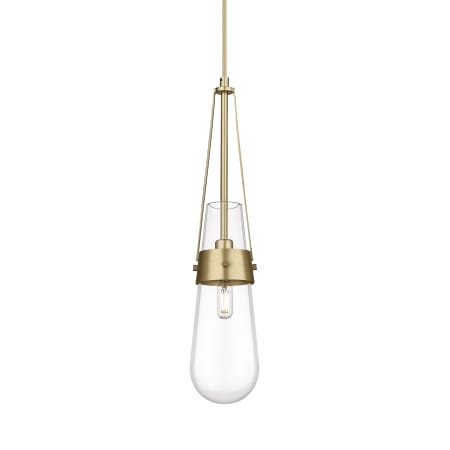 A large image of the Innovations Lighting 452-1P-21-4 Milan Pendant Brushed Brass / Clear