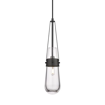 A large image of the Innovations Lighting 452-1P-21-4 Milan Pendant Matte Black / Clear