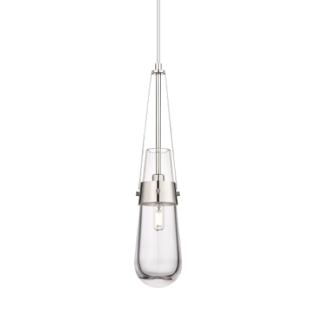 A large image of the Innovations Lighting 452-1P-21-4 Milan Pendant Polished Nickel / Clear