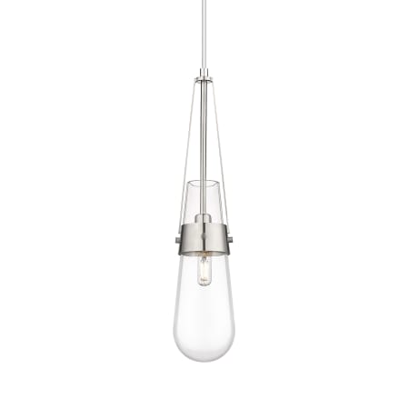 A large image of the Innovations Lighting 452-1P-21-4 Milan Pendant Satin Nickel / Clear