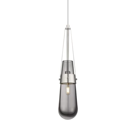 A large image of the Innovations Lighting 452-1P-21-4 Milan Pendant Satin Nickel / Plated Smoke