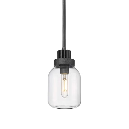 A large image of the Innovations Lighting 472-1S-11-6 Somers Pendant Weathered Zinc / Clear