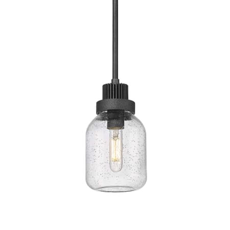 A large image of the Innovations Lighting 472-1S-11-6 Somers Pendant Weathered Zinc / Seedy