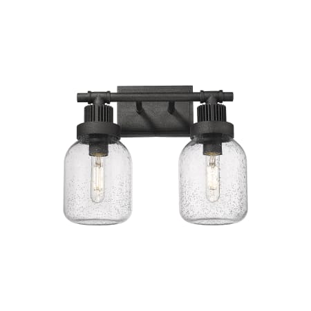 A large image of the Innovations Lighting 472-2W-13-15 Somers Vanity Weathered Zinc / Seedy