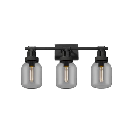 A large image of the Innovations Lighting 472-3W-13-24 Somers Vanity Textured Black / Plated Smoke