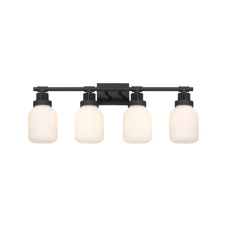 A large image of the Innovations Lighting 472-4W-13-34 Somers Vanity Textured Black / Matte White