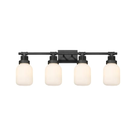 A large image of the Innovations Lighting 472-4W-13-34 Somers Vanity Weathered Zinc / Matte White