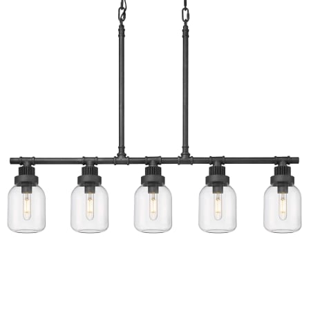 A large image of the Innovations Lighting 472-5I-13-43 Somers Linear Weathered Zinc / Clear