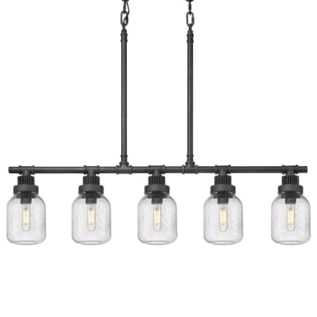 A large image of the Innovations Lighting 472-5I-13-43 Somers Linear Weathered Zinc / Seedy