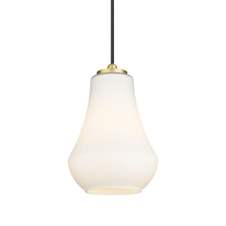 A large image of the Innovations Lighting 490-1P-11-7 Fairfield Pendant Satin Gold / Matte White