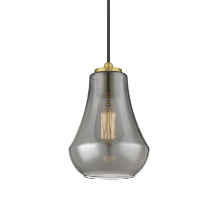 A large image of the Innovations Lighting 490-1P-11-7 Fairfield Pendant Satin Gold / Plated Smoke