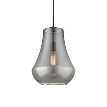 A large image of the Innovations Lighting 491-1P-16-12 Fairfield Pendant Polished Nickel / Plated Smoke