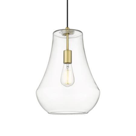 A large image of the Innovations Lighting 491-1P-16-12 Fairfield Pendant Satin Gold / Clear