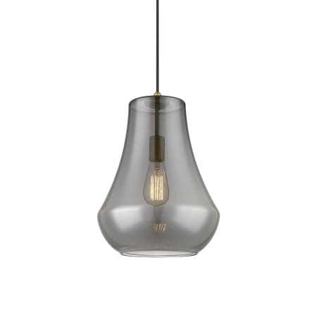 A large image of the Innovations Lighting 491-1P-16-12 Fairfield Pendant Satin Gold / Plated Smoke