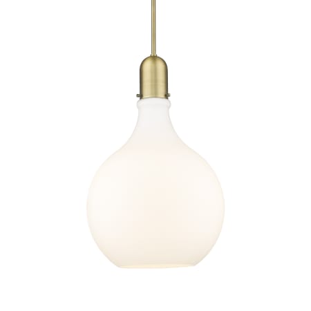 A large image of the Innovations Lighting 492-1S-25-16 Amherst Pendant Brushed Brass / Matte White