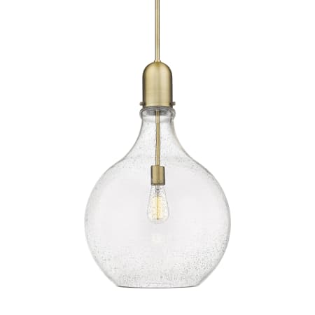 A large image of the Innovations Lighting 492-1S-25-16 Amherst Pendant Brushed Brass / Seedy