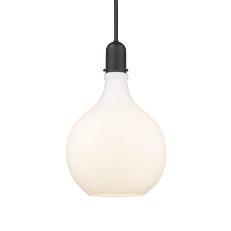 A large image of the Innovations Lighting 492-1S-25-16 Amherst Pendant Matte Black / Matte White