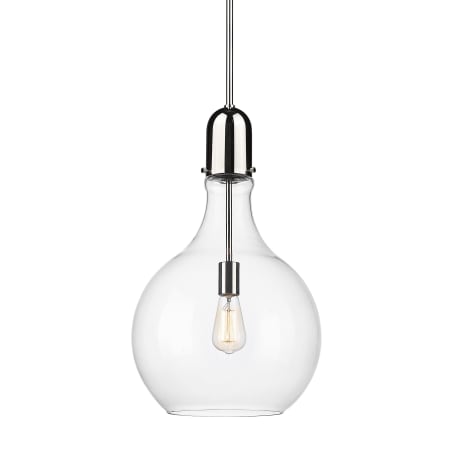 A large image of the Innovations Lighting 492-1S-23-14 Amherst Pendant Polished Nickel / Clear