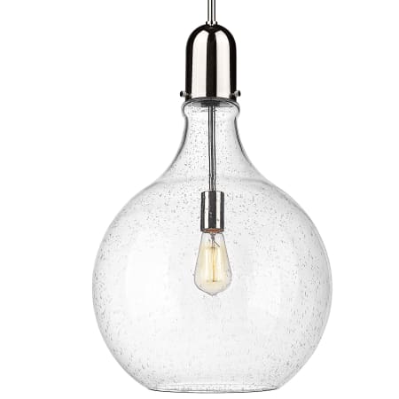 A large image of the Innovations Lighting 492-1S-25-16 Amherst Pendant Polished Nickel / Seedy