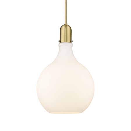 A large image of the Innovations Lighting 492-1S-25-16 Amherst Pendant Satin Gold / Matte White