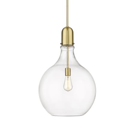 A large image of the Innovations Lighting 492-1S-25-16 Amherst Pendant Satin Gold / Clear