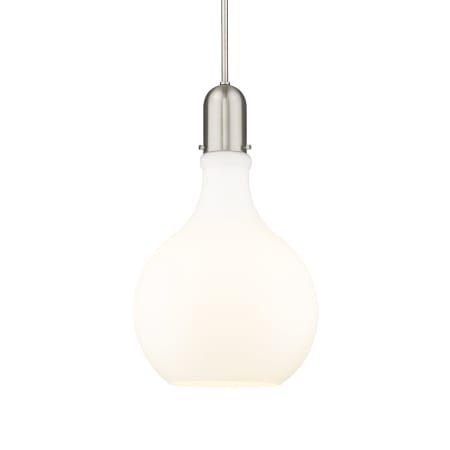 A large image of the Innovations Lighting 492-1S-23-14 Amherst Pendant Brushed Satin Nickel / Matte White