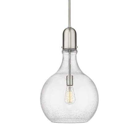 A large image of the Innovations Lighting 492-1S-23-14 Amherst Pendant Brushed Satin Nickel / Seedy