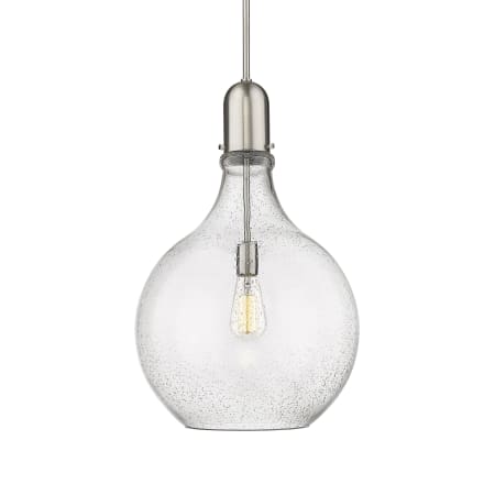 A large image of the Innovations Lighting 492-1S-25-16 Amherst Pendant Brushed Satin Nickel / Seedy