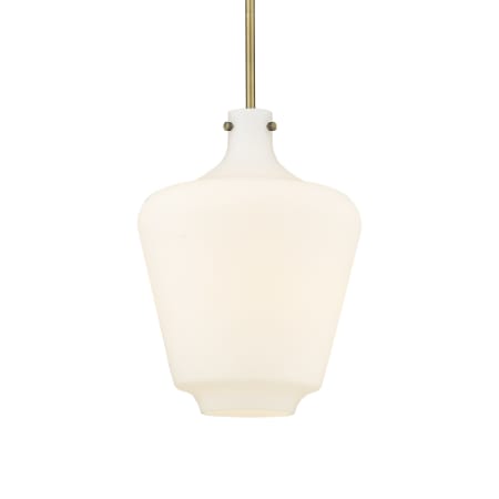 A large image of the Innovations Lighting 493-1S-16-12 Norwalk Pendant Brushed Brass / Matte White