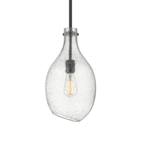 A large image of the Innovations Lighting 493-1S-16-9 Norwalk Pendant Matte Black / Seedy