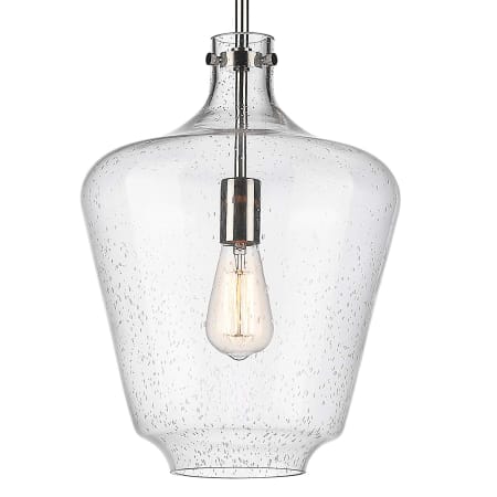 A large image of the Innovations Lighting 493-1S-17-12 Norwalk Pendant Polished Nickel / Seedy