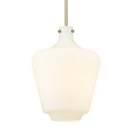 A large image of the Innovations Lighting 493-1S-16-12 Norwalk Pendant Satin Gold / Matte White