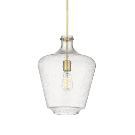 A large image of the Innovations Lighting 493-1S-16-12 Norwalk Pendant Satin Gold / Seedy