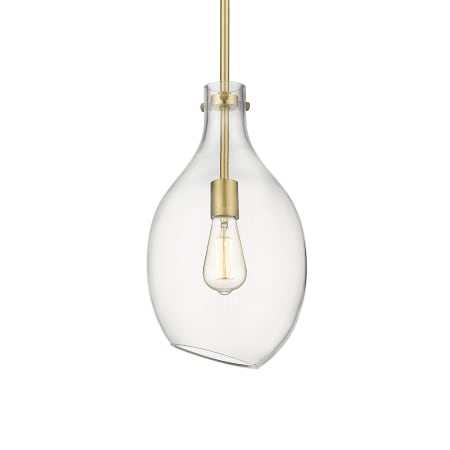 A large image of the Innovations Lighting 493-1S-16-9 Norwalk Pendant Satin Gold / Clear