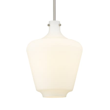 A large image of the Innovations Lighting 493-1S-16-12 Norwalk Pendant Brushed Satin Nickel / Matte White