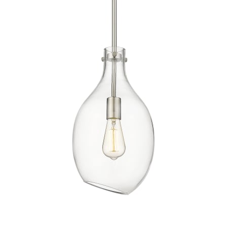 A large image of the Innovations Lighting 493-1S-16-9 Norwalk Pendant Brushed Satin Nickel / Clear