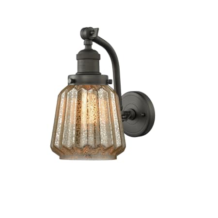 A large image of the Innovations Lighting 515-1W Chatham Oiled Rubbed Bronze / Mercury Fluted