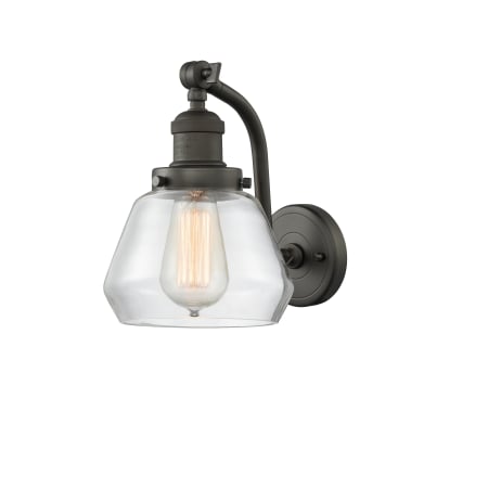 A large image of the Innovations Lighting 515-1W Fulton Oiled Rubbed Bronze / Clear