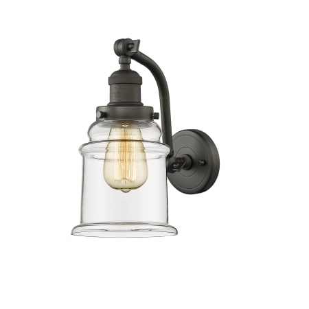 A large image of the Innovations Lighting 515-1W Canton Oiled Rubbed Bronze / Clear