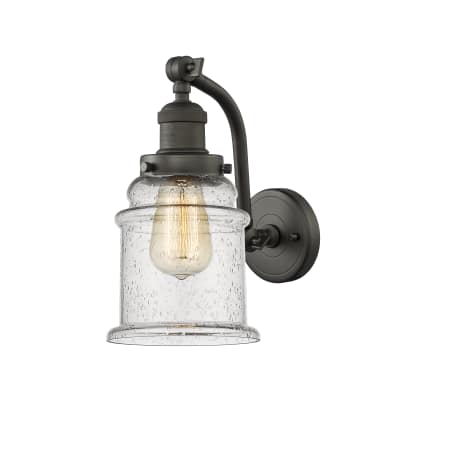 A large image of the Innovations Lighting 515-1W Canton Oiled Rubbed Bronze / Seedy